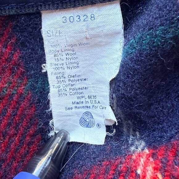 Woolrich Woman USA Made Red Wool Coat Large Funnel Neck Buckle Vintage 30328 - Picture 5 of 16